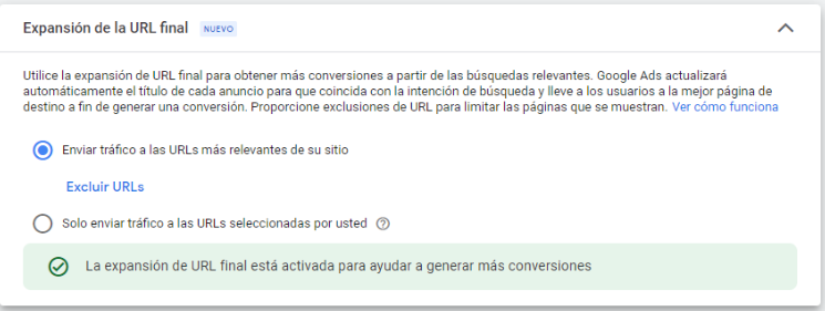 expansion de url google ads